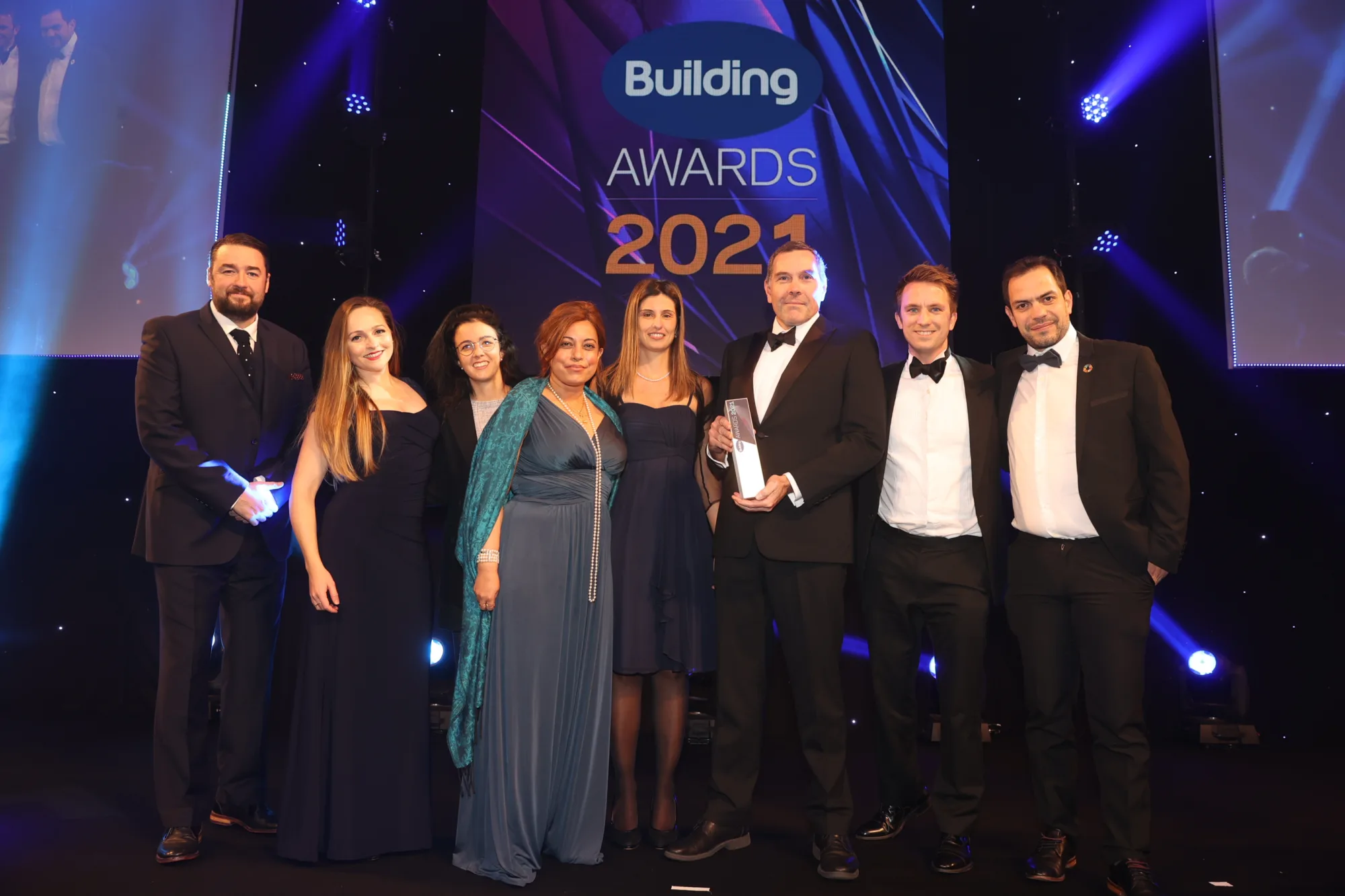 Building awards ceremony winning with Cundall staff