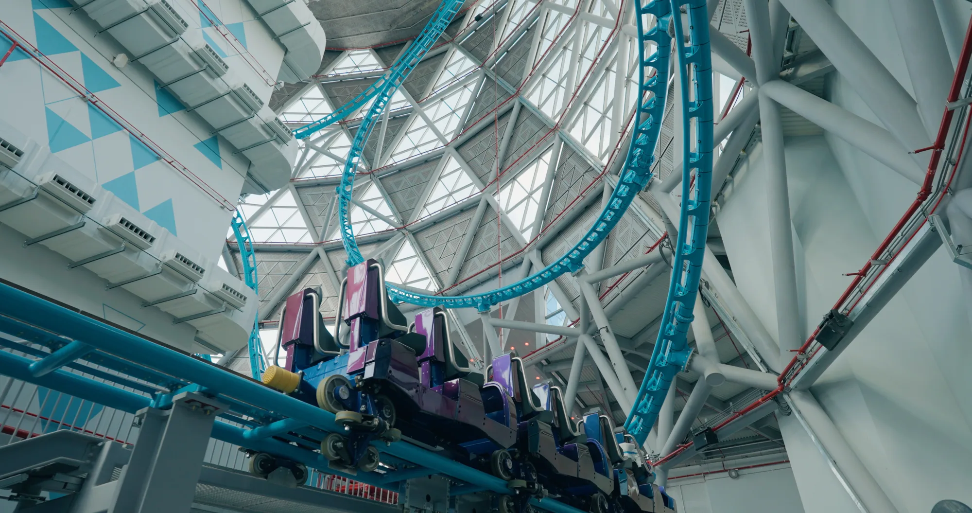 The Storm - Dubai Hills' indoor coaster as it is about to launch
